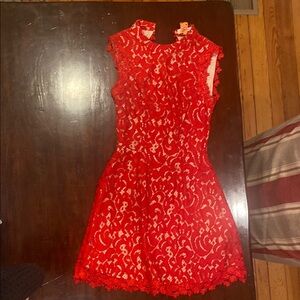Francesca's Collections Red A-line Mini Dress